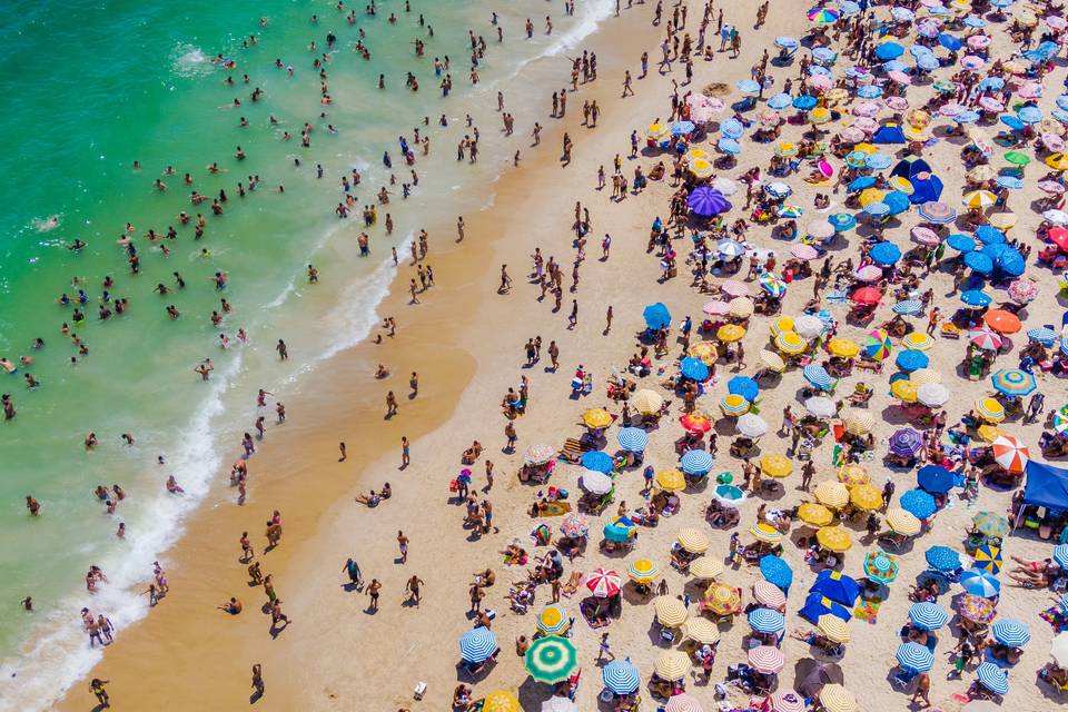 Ipanema beach seen from above