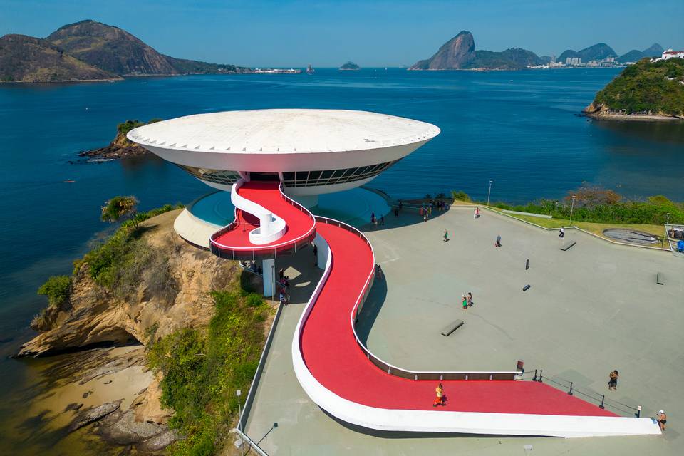 The coastline across the bay at Niteroi