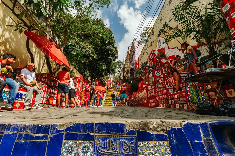 Escadaria Selaron, the tiled steps